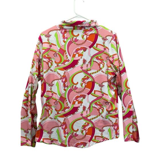 Ibkul Golf Shirt Womens Quarter Zip Long Sleeve Mesh Athletic Outdoor Sz. L - Picture 2 of 10